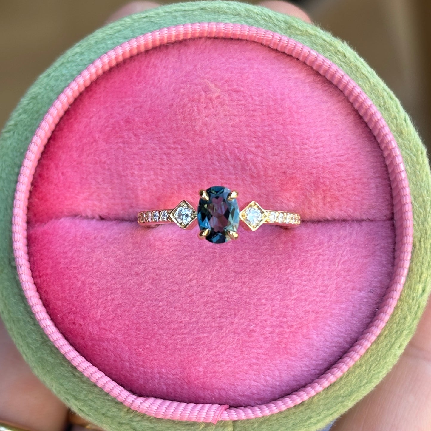 Beatrice Parti Sapphire Ring in 18ct Yellow Gold, Size O (In Stock)