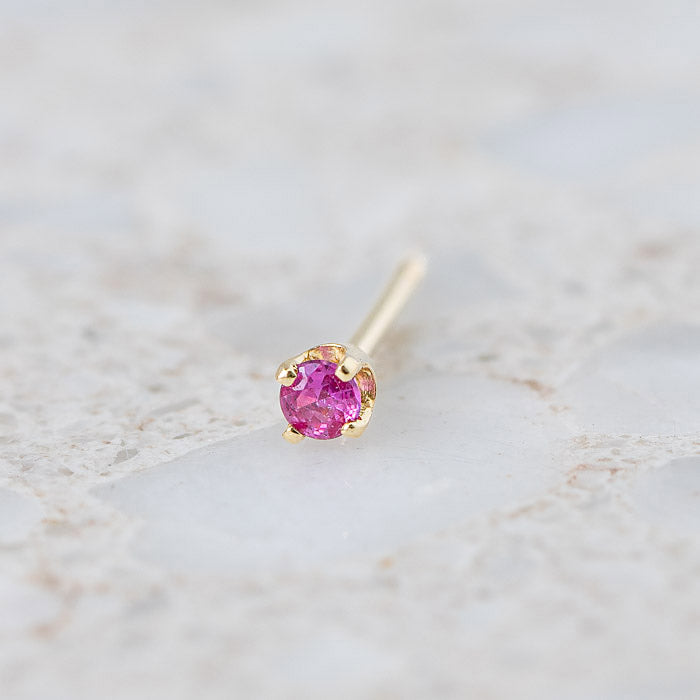 Pink stone store stud earrings