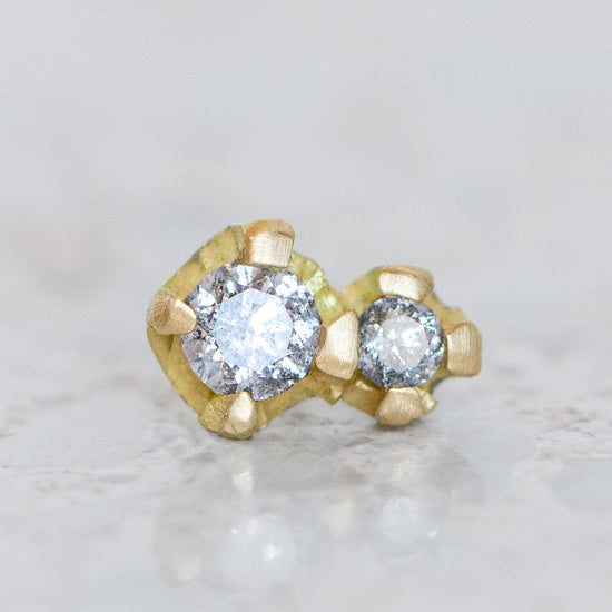 Salt and Pepper Diamond Bud Single Stud