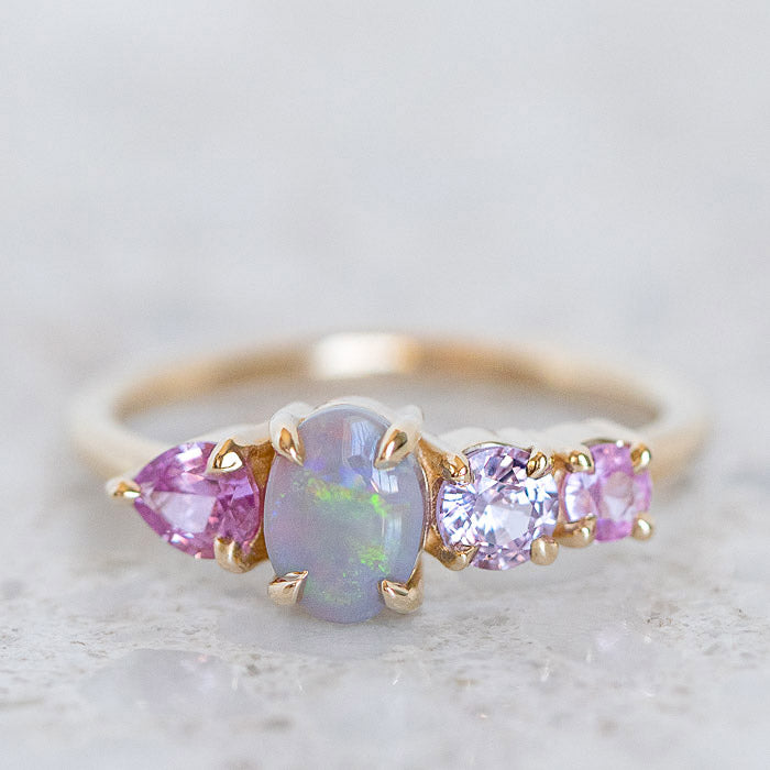 Opal And Pinks Sapphire Splice Ring