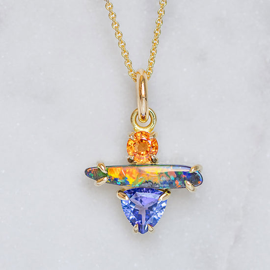 One-off Boulder Opal Creatures Pendant in 18ct Yellow Gold (In Stock)