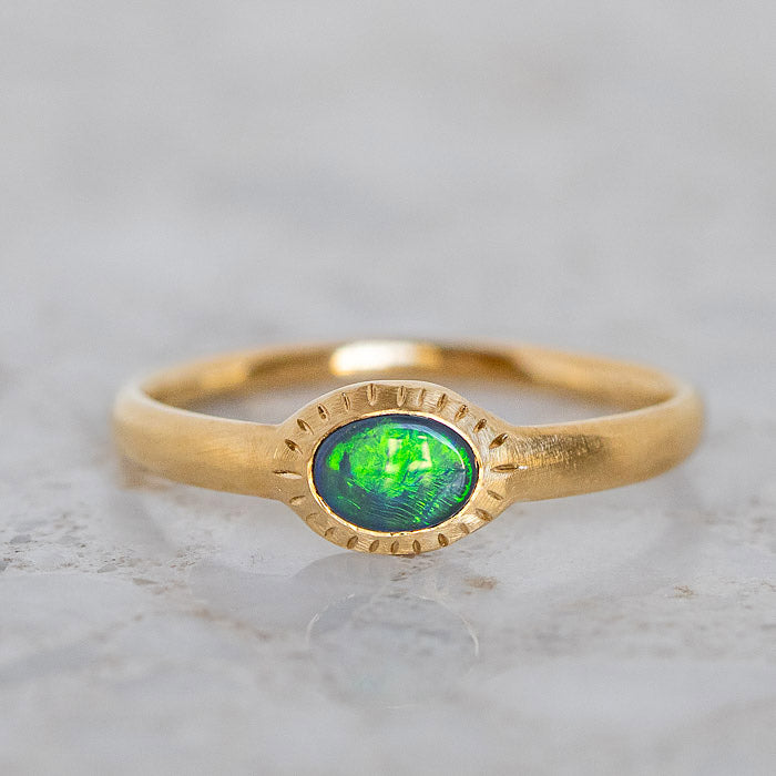 Parthian Black Opal Stacking Ring