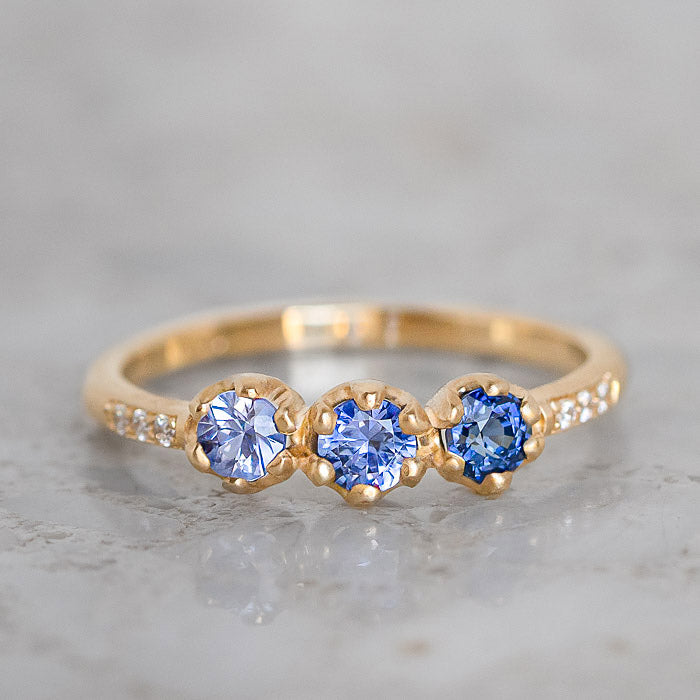Shades Of Blue Sapphire Juliet Ring