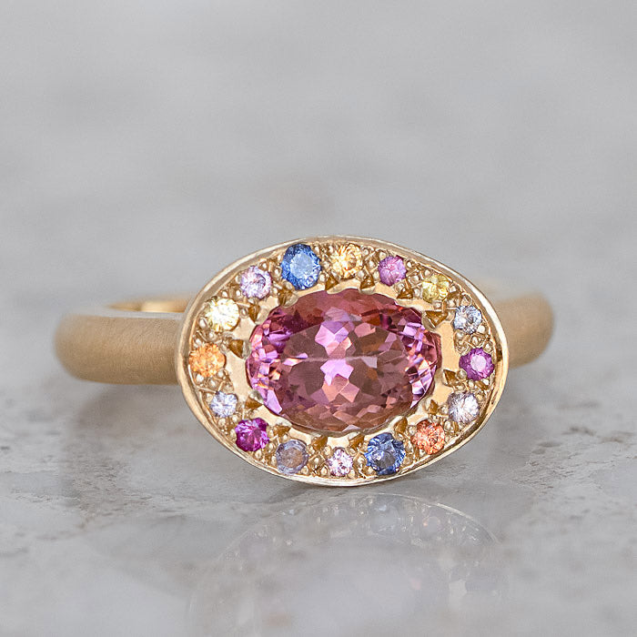 Peach Tourmaline Eclipse Ring