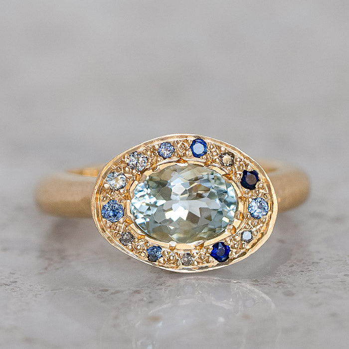 Aquamarine Eclipse Ring