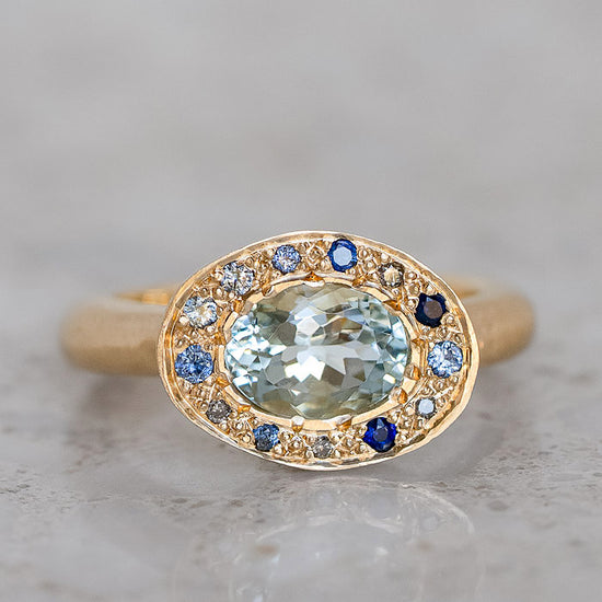 Aquamarine Eclipse Ring