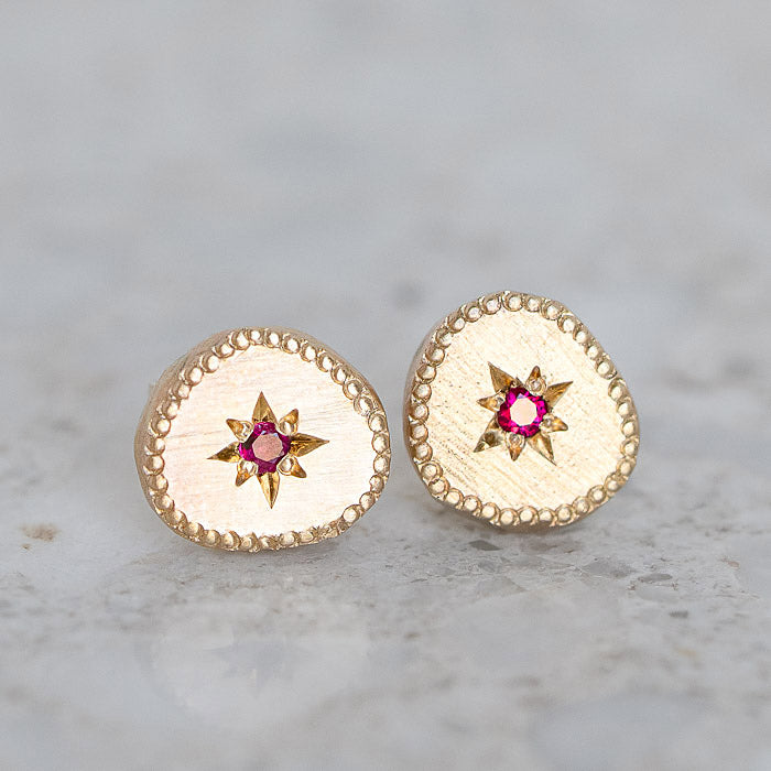 Ruby Rubble Studs