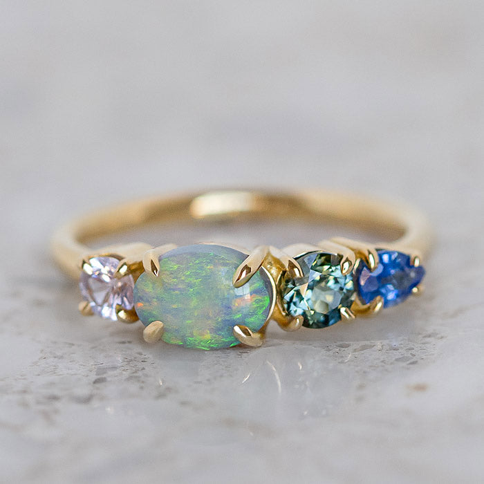 East West Black Opal Splice Ring