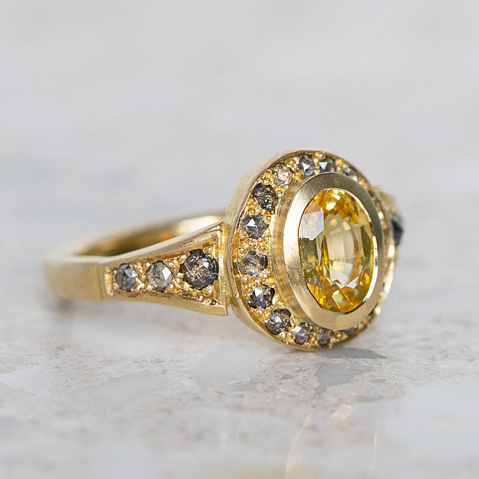 Yellow Sapphire Roman Ring