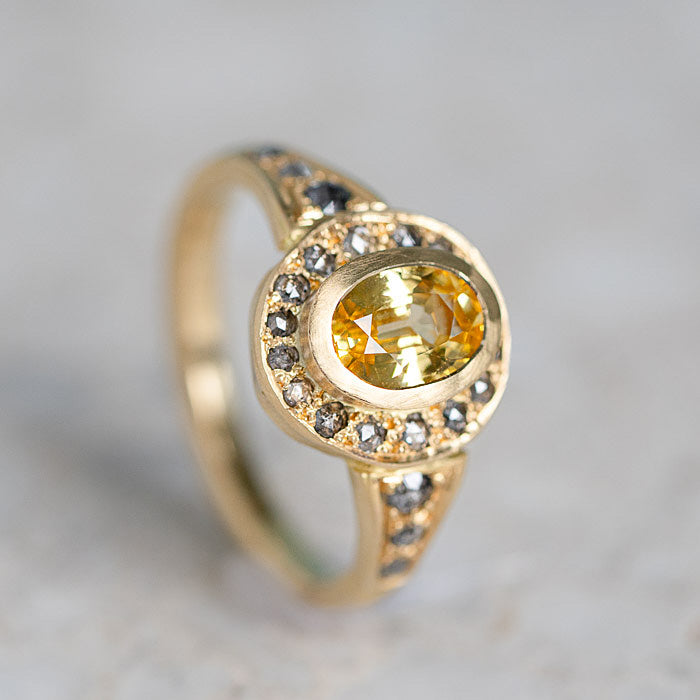 Yellow Sapphire Roman Ring